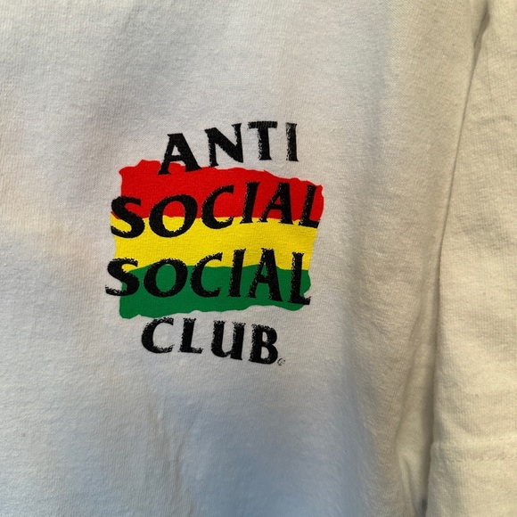 Anti Social Social Club Size Medium Jamaica Bobsled White T-Shirt Made In USA - Picture 3 of 6
